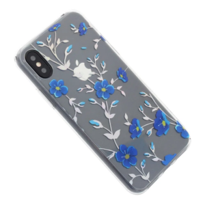 TPU MOBO IPHONE XS MAX FLORA TRANS/AZUL