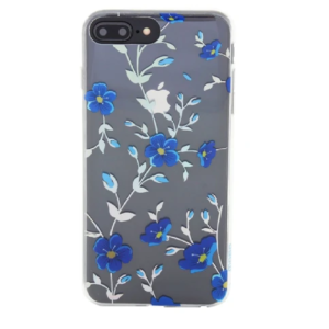 TPU MOBO IPHONE 8 PLUS FLORA TRANS/AZUL