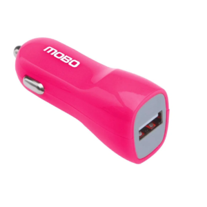 CARGADOR AUTO USBx1 ROSA MOBO