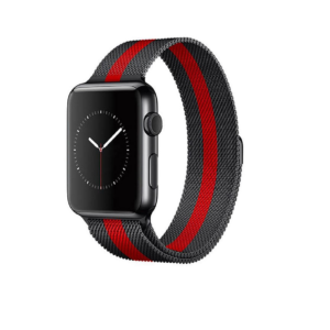 MALLA METAL RELOJ 42/44/45 NEGRO/ROJO