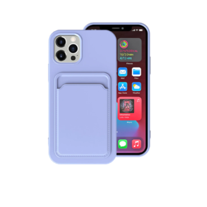 TPU IPHONE 12 PORTA TARJETA LILA 6.1