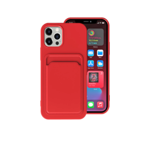 TPU IPHONE 12 PORTA TARJETA ROJO 6.1