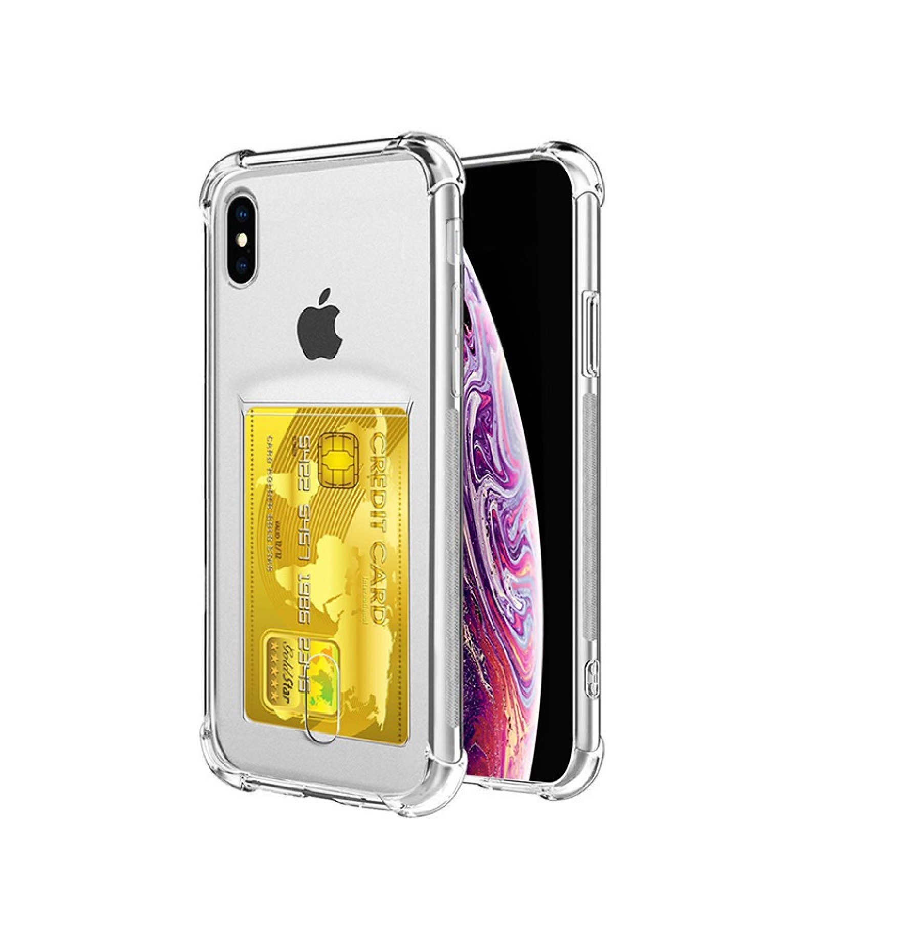 TPU IPHONE X PORTA TARJETA TRANSPARENTE