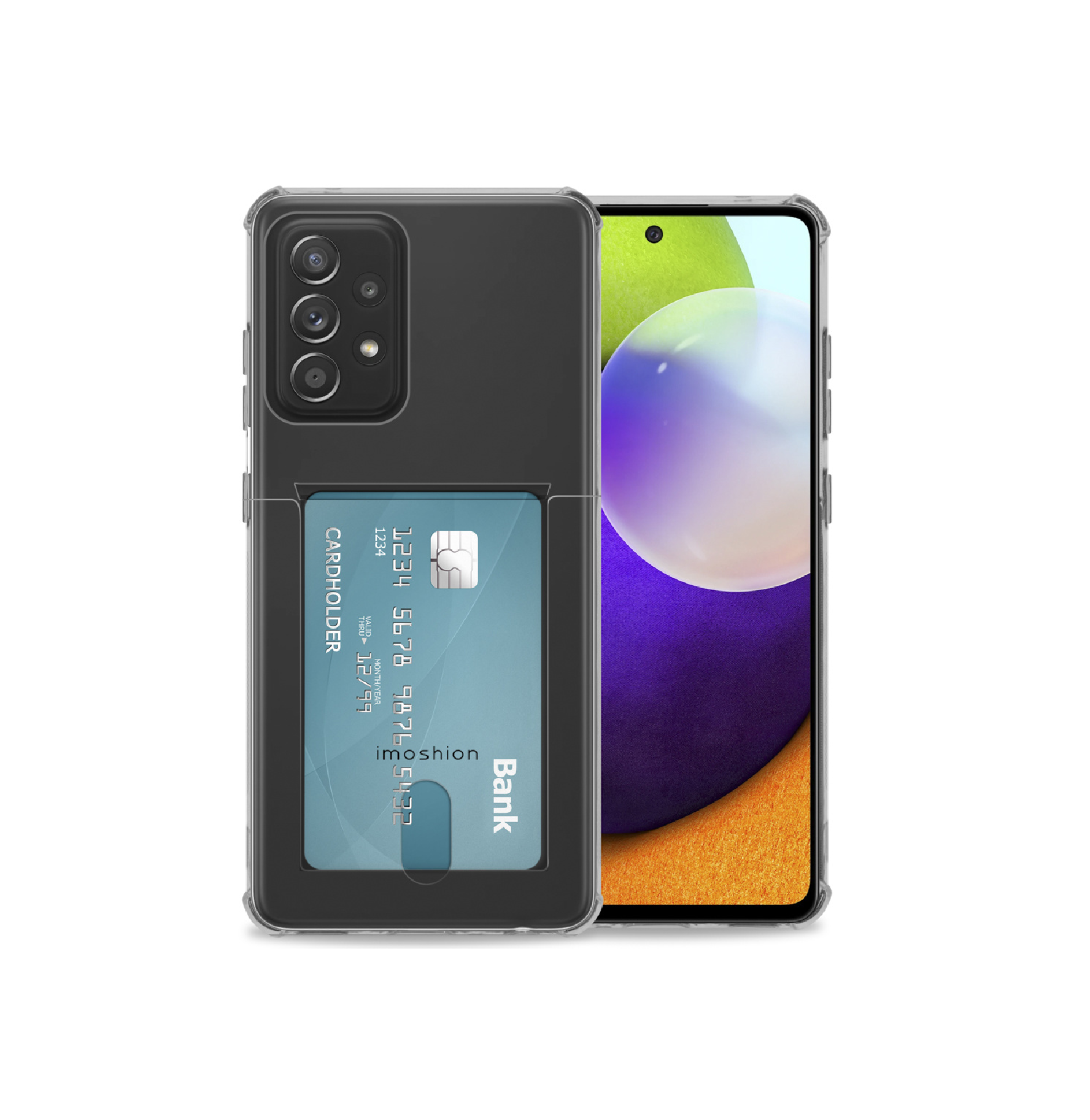 TPU A72 PORTA TARJETA TRANSPARENTE