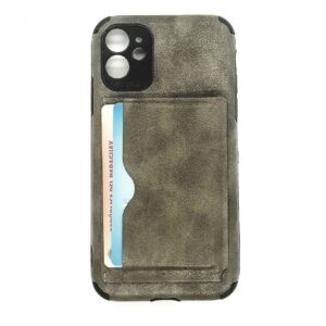 TPU IPHONE 11 PORTA TARJETA GRIS CUERO
