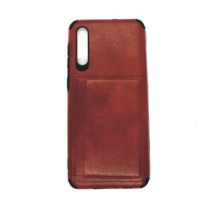 TPU A30S PORTA TARJETA MARRON CUERO