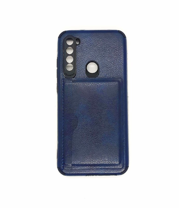 TPU REDMI NOTE 8 PORTA TARJETA AZUL CUERO