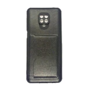 TPU REDMI NOTE 9S PORTA TARJETA NEGRO CUERO