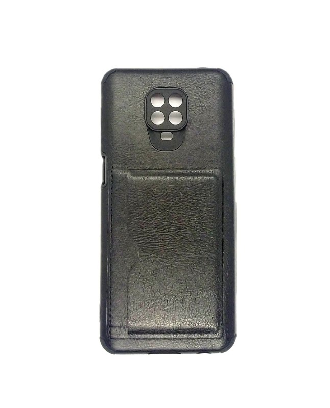 TPU REDMI NOTE 9S PORTA TARJETA NEGRO CUERO