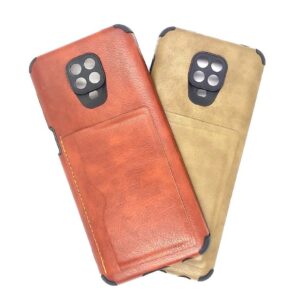 TPU REDMI NOTE 9S PORTA TARJETA MARRON CUERO