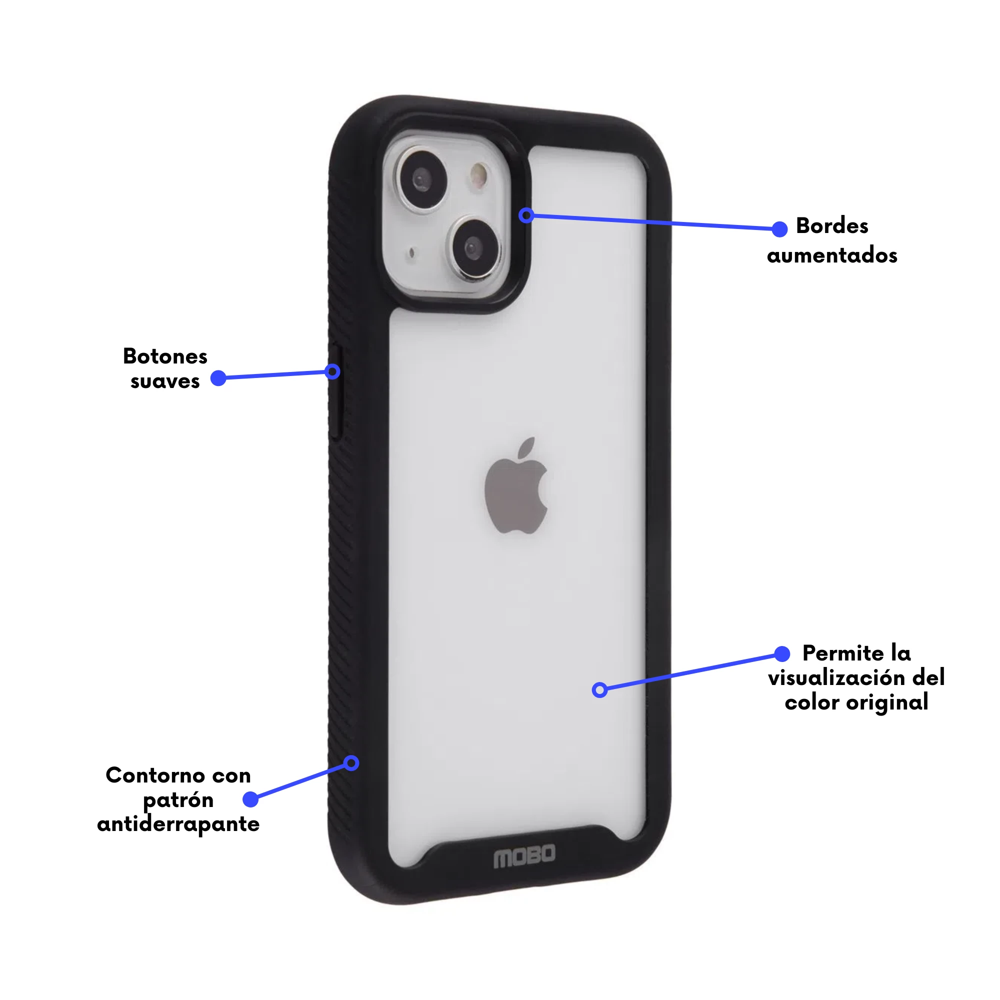 TPU MOBO IPHONE 13 CORD NEGRO - Imagen 2