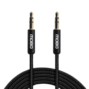 CABLE AUXILIAR MOBO NYLON NEGRO 3.5 mm